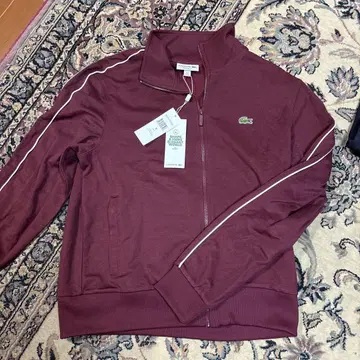 Lacoste 버건디 집업 자켓
