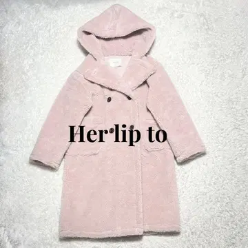 Her lip to Fleur Shearilng Boa Coat pink