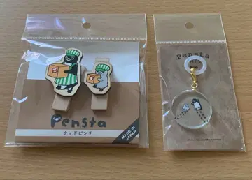 Suica 펭귄 우드 핀 유리 참