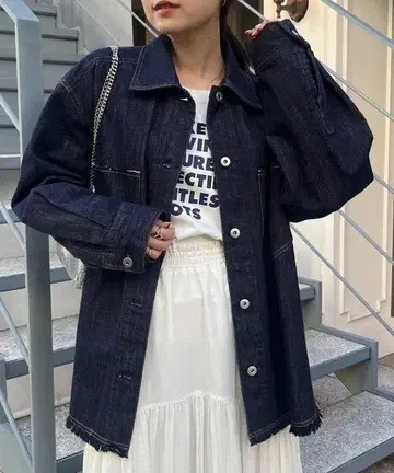 CIAOPANIC TYPY 프린지 데님 오버 셔츠 자켓