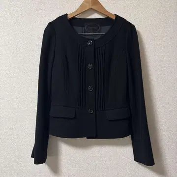 UNTITLED 블랙 플리츠 자켓
