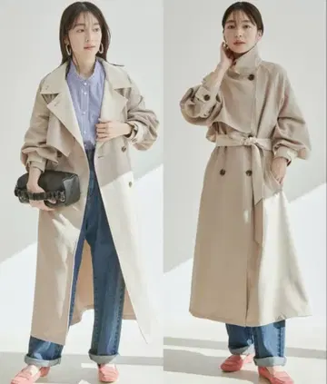 vis-a-vis 비사비 스탠드 카라 오버 사이즈 트렌치코트