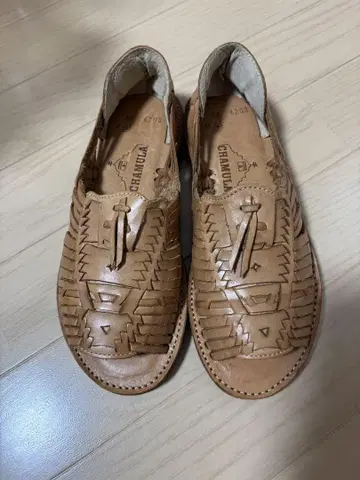 CHAMULA 가죽 뜨개질 샌들 24cm