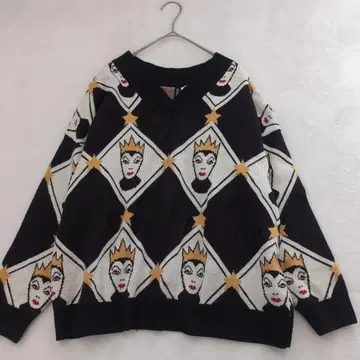 H&M 말레피센트 V넥 니트 스웨터 M 콜라보 디즈니