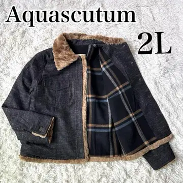 Aquascutum 라이너 포함 자켓 퍼 체크 무늬 빅 사이즈