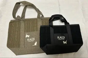 KALDI 칼디 고양이의 날 가방 토트백 카키, 블랙 세트
