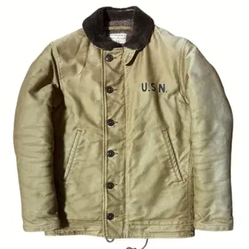 리얼 맥코이 N-1 덱 자켓 USN 스텐실 사이즈 34