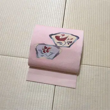 총 시보리? 염색 부드러운 핑크 계열 오비(약 27.3cm) 나고야 오비