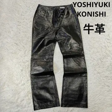 YOSHIYUKI KONISHI 소가죽 가죽 팬츠 여성용