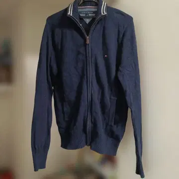 TOMMY HILFIGER 풀 집업 하이넥 코튼 스웨터