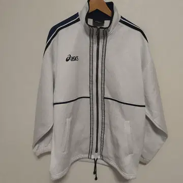 L 사이즈 asics 90s 블랙 택 트랙 자켓 사이드 테이프 멜란지