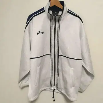 L 사이즈 asics 90s 블랙 택 트랙 자켓 사이드 테이프 멜란지