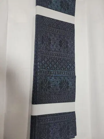 흑청 그라데이션 꽃 무늬 오비