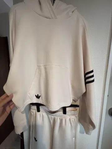 adidas originals 후디 셋업 크림 3라인