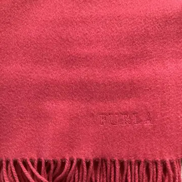 FURLA 프린지 장식 핑크 머플러