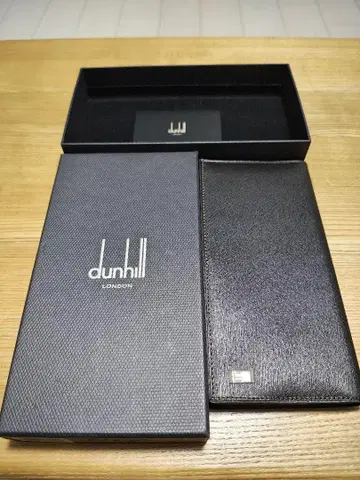 던힐 블랙 가죽 장지갑