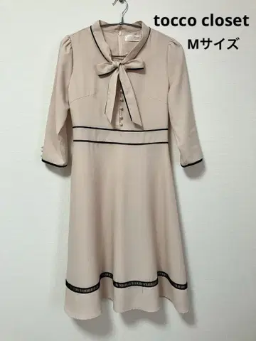 tocco closet 핑크 베이지 리본 포함 원피스