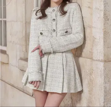 다리치 컴팩트 프린지 트위드 자켓 & 스커트