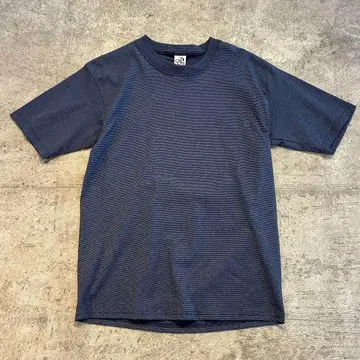 새상품 Cal Cru 칼크루 보더 T셔츠 미국제 NAVY L