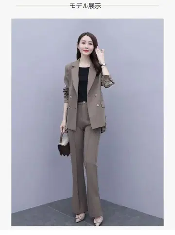 브라운 더블 브레스트 수트 셋업 2XL