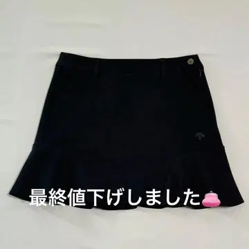 데상트 네이비 기모 스트레치 스커트 여성용 골프웨어