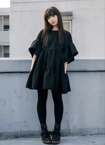 merry jenny 개더 티어드 미니 원피스 프릴 원피스