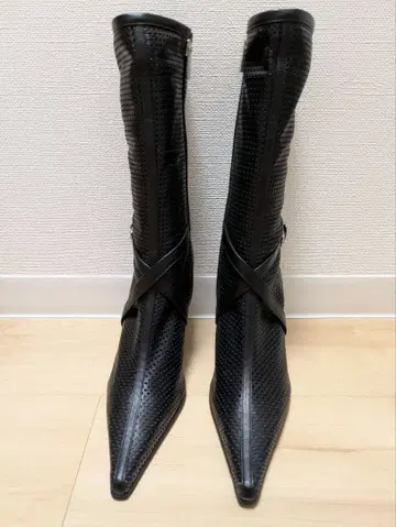 미사용 23.5cm 스틸레토 힐 부츠 핑키앤다이안