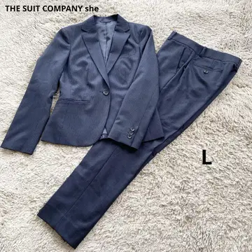 THE SUIT COMPANY she 수트 셋업 스트라이프 블랙 L