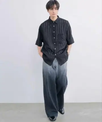 SINSS 와이드 스트레이트 그라데이션 데님 사이즈 S