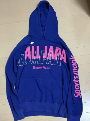 DESCENTE ALL JAPAN 2021 육상 후드티 파랑