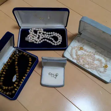 펄 진주 목걸이 귀찌 액세서리 실버