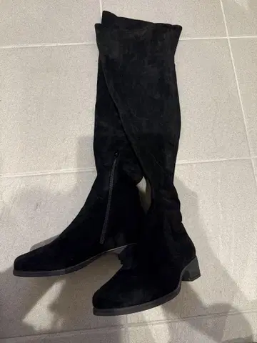 SNIDEL 스나이델 블랙 스웨이드 롱 부츠