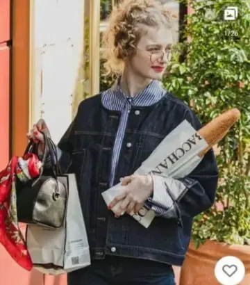 본르씰 노카라 데님 자켓 G