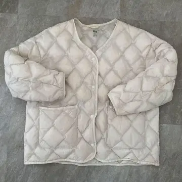 유니클로 아이보리 퀼팅 자켓 XL