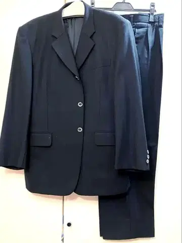 새상품급 비즈니스 남성용 L 사이즈 오더 수트 네이비 스트라이프