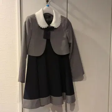 포멀 드레스 그레이 네이비 120cm 입학식 등에