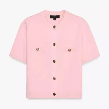 ZARA 숏 슬리브 니트 가디건 핑크