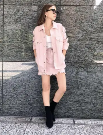 eimy 데님 셋업 핑크