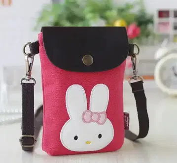 토끼 자수 스마트폰 숄더백