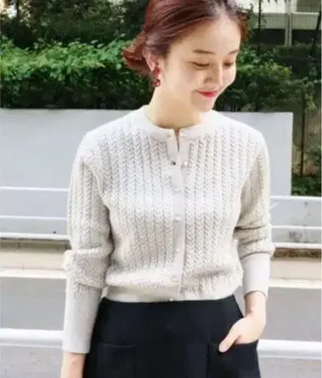 [ IENA ] 새상품급 케이블 크루넥 가디건
