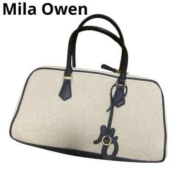 Mila Owen 보스턴 백 밴딩 백 캔버스 베이지