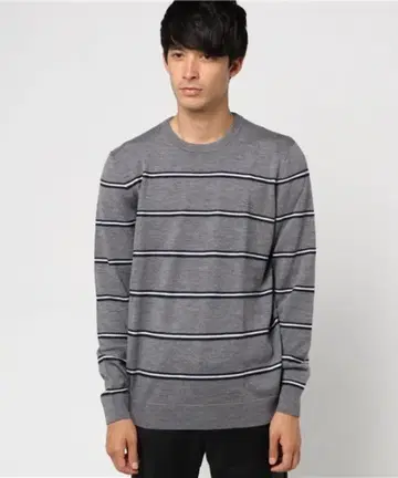 정가 25300엔 라코스테 카노코 보더 스웨터 US XS