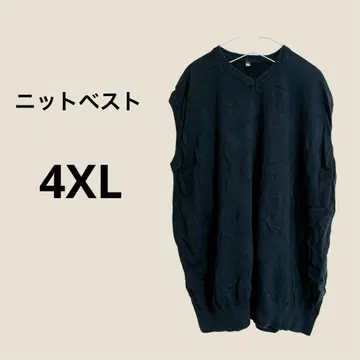 블랙 4XL 슬리브리스 니트 베스트