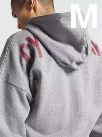 Gymshark 자켓 후드티 그레이 백 로고