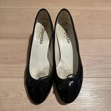 Repetto 블랙 발레 슈즈 에나멜 40
