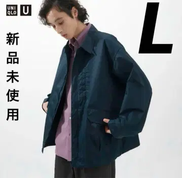 UNIQLO U 오버 사이즈 유틸리티 자켓 블루 사이즈 L