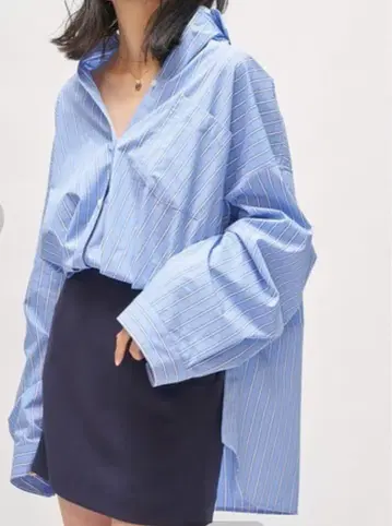 오버 셔츠 도킹 미니 원피스