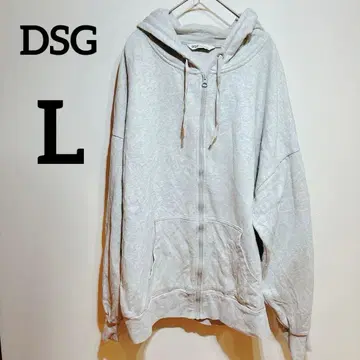 DSG [ L ] 풀 집업 후드티 그레이 후드 부착 후드티 속기모