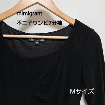 mimigrant 후지코 원피스 7부 소매 블랙