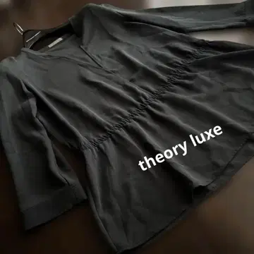 theory luxe 다크 그레이 긴팔 블라우스 38